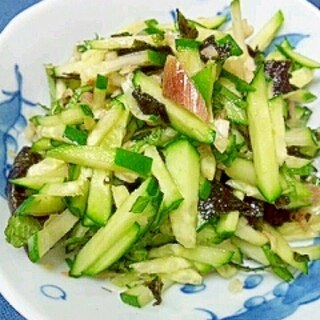 晩夏の小粋☆キュウリの香味海苔和え♪